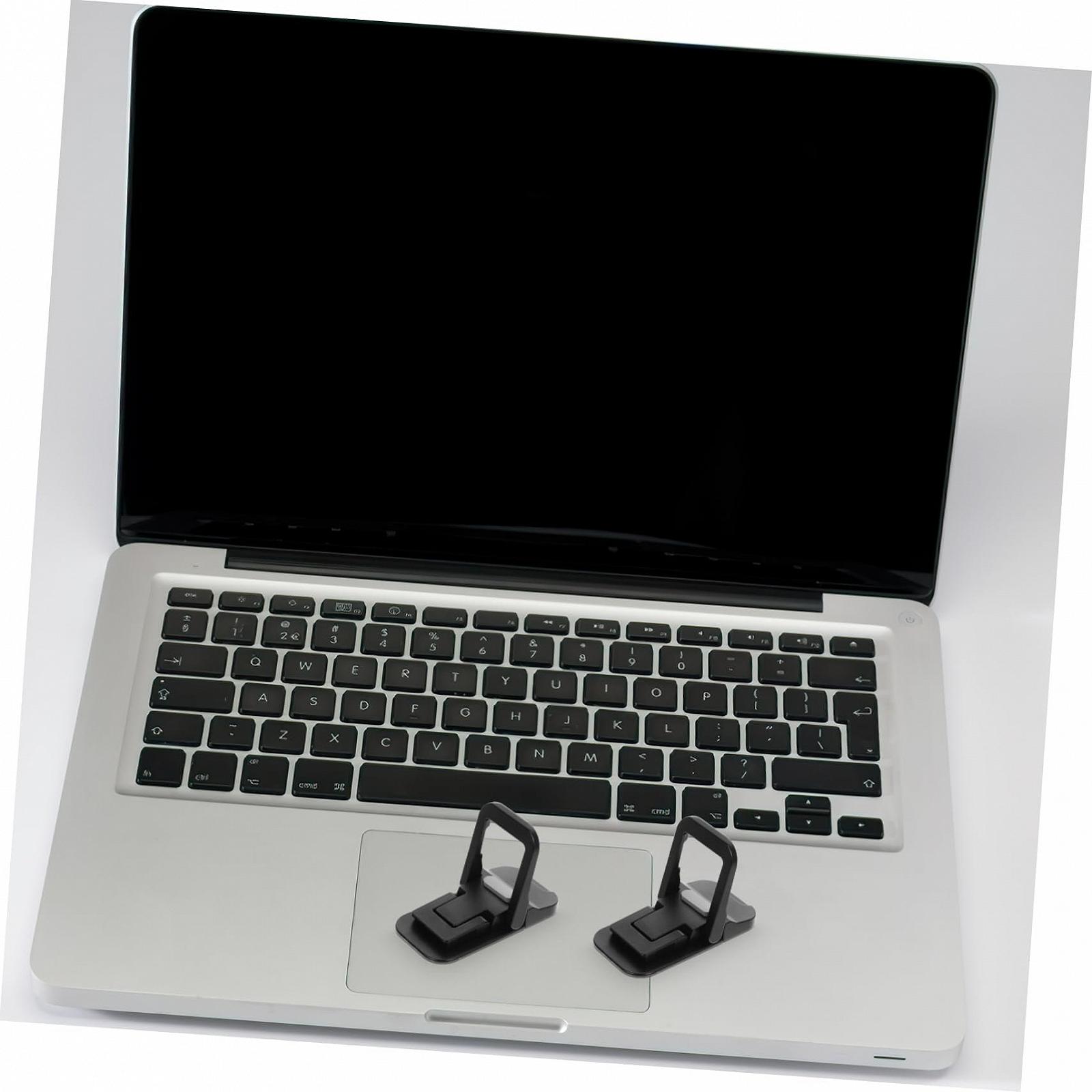 Подставка для ноутбука Veemoon Эргономичная складная компактная Держатель для ноутбука Невидимый клей на спинке Экономия места Улучшенная осанка Мобильный аксессуар для ноутбука для стола Черный, фото №4