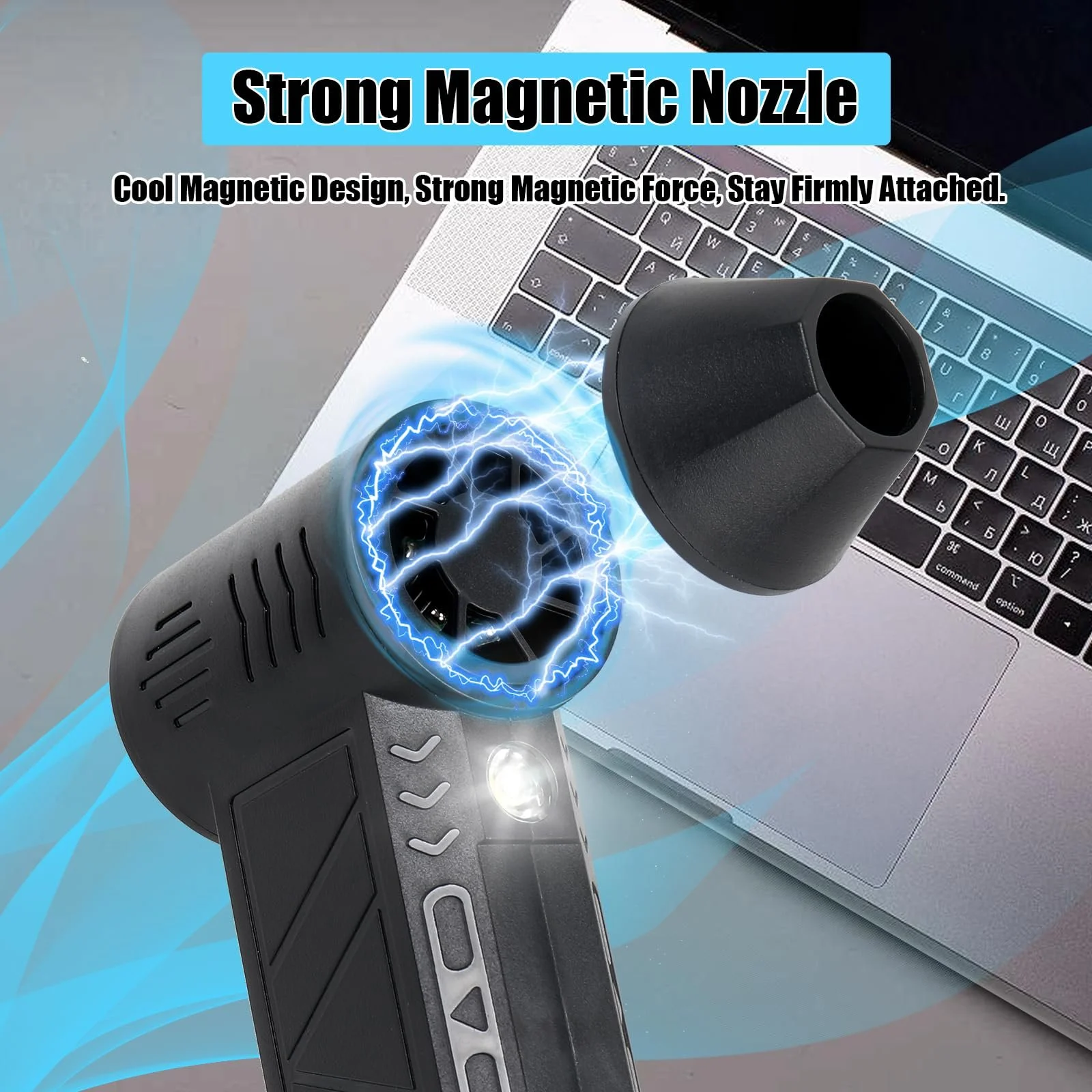 Електрична повітродувка для видалення пилу 4 швидкості 130000 RPM з ліхтариком та щіткою USB Quick Charge, фото №4 Електрична повітродувка для видалення пилу 4 швидкості 130000 RPM з ліхтариком та щіткою USB Quick Charge, фото №4