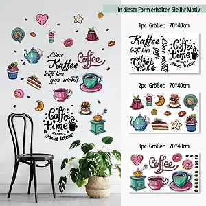 Наклейки на стену Набор 38 шт. Кухня Кофе 70 x 40 см synthetic.ua - Фото 1