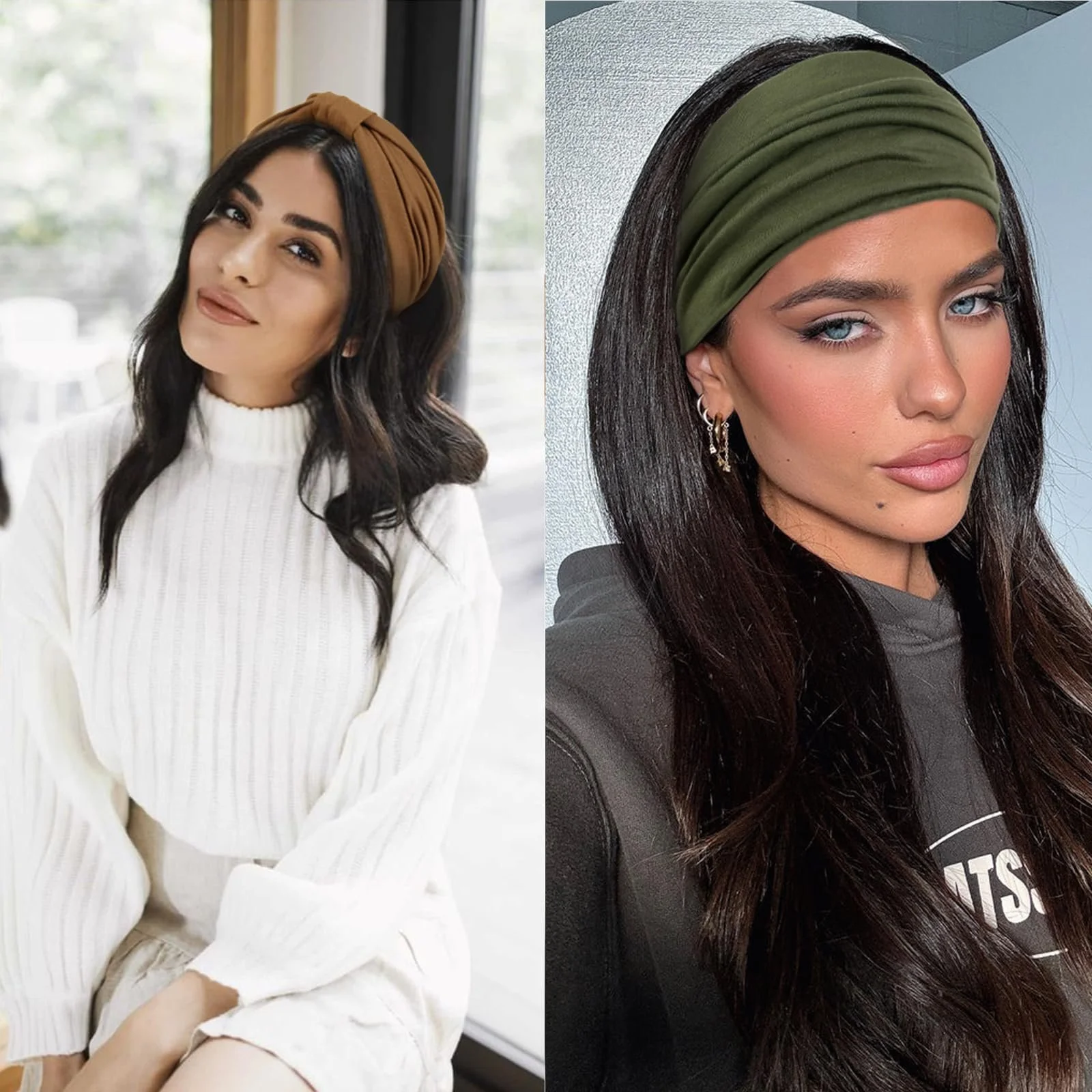 Пов'язка на голову WOVOWOVO, еластична, м'яка, дуже широка, фото №3 Пов'язка на голову WOVOWOVO, еластична, м'яка, дуже широка, фото №3