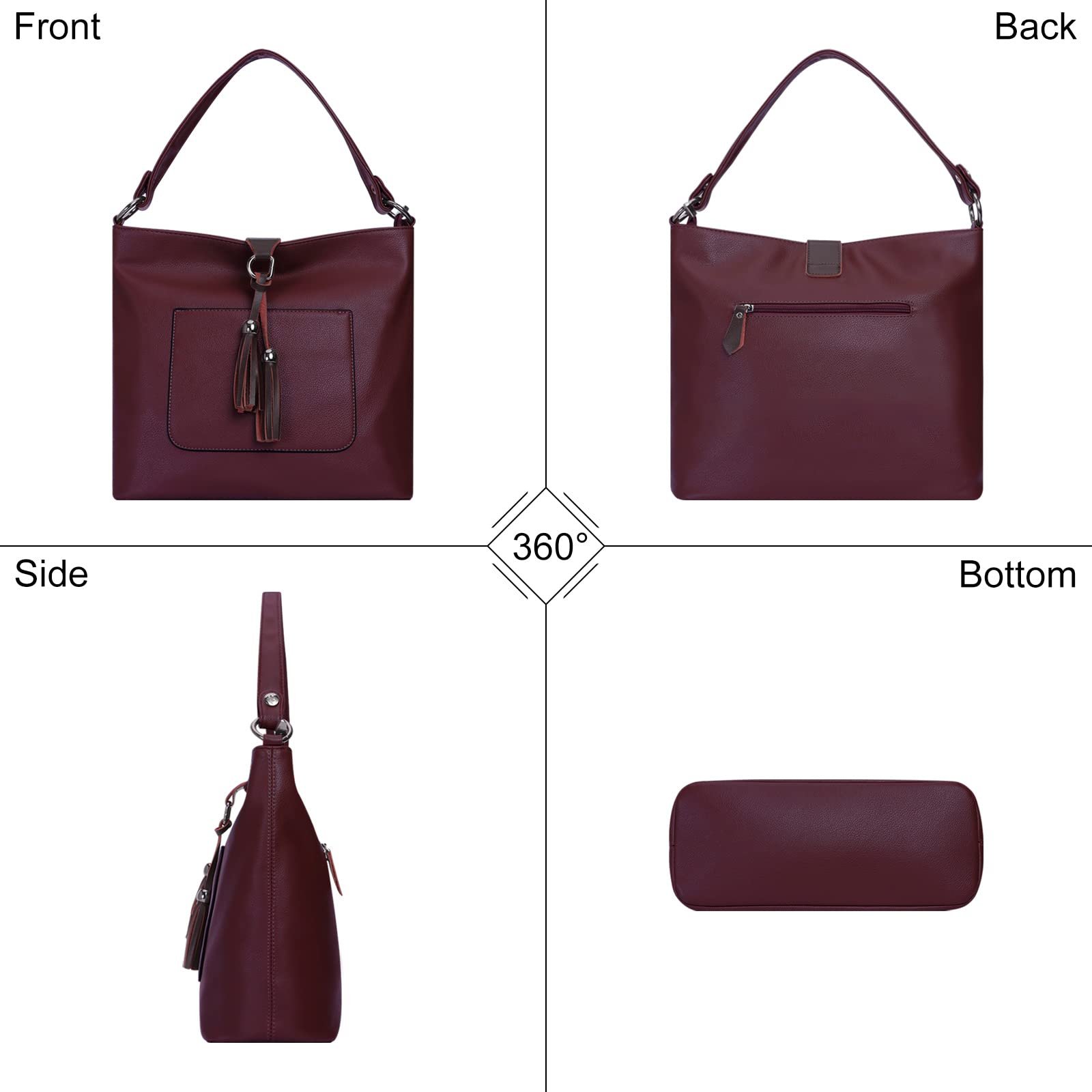 Сумка HAWEE жіноча, велика, через плече, зі штучної шкіри, червона, елегантна, фото №3