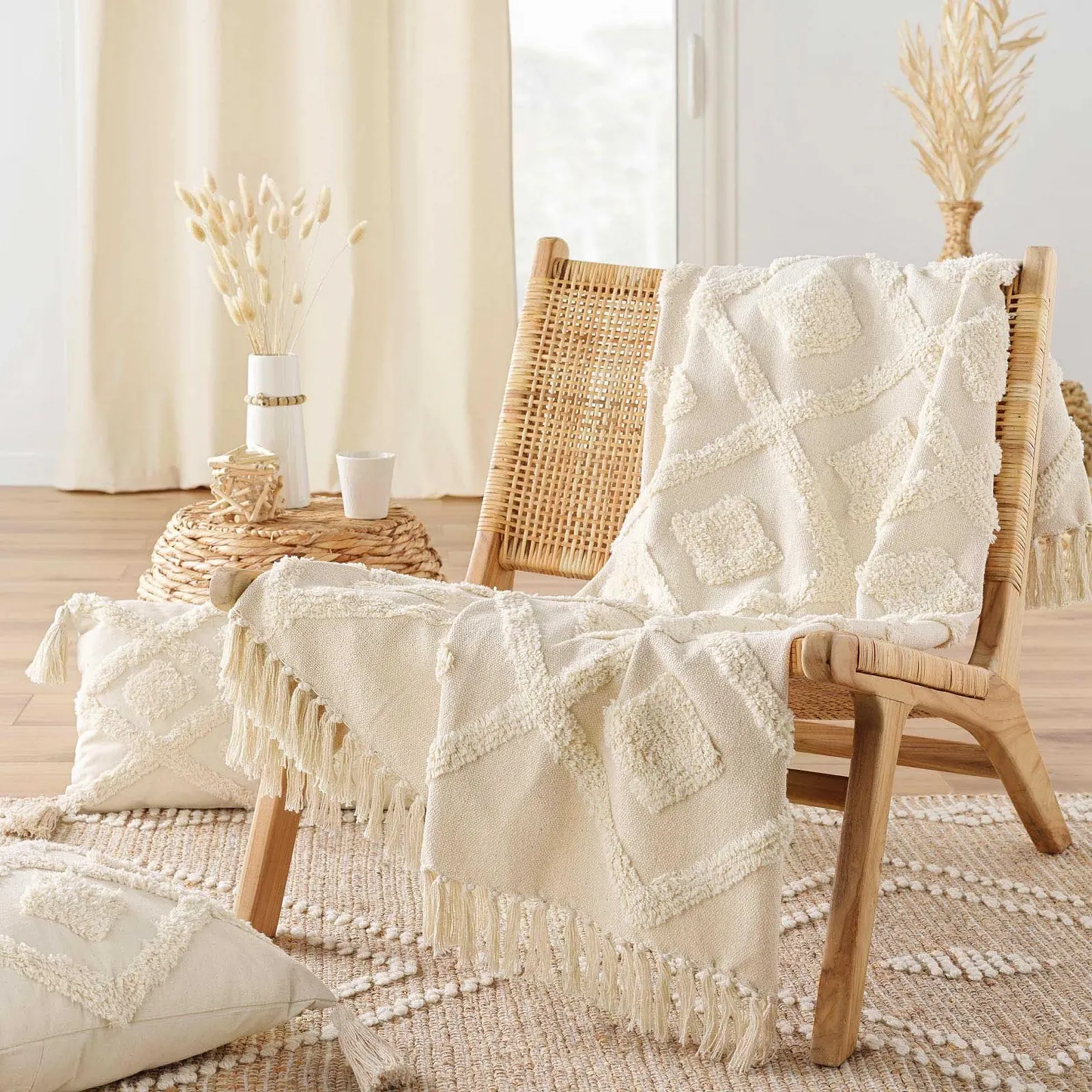 Покрывало Douceur d'Intérieur Inca Хлопок и Полиэстер С кисточками 125 x 150 см, фото №3