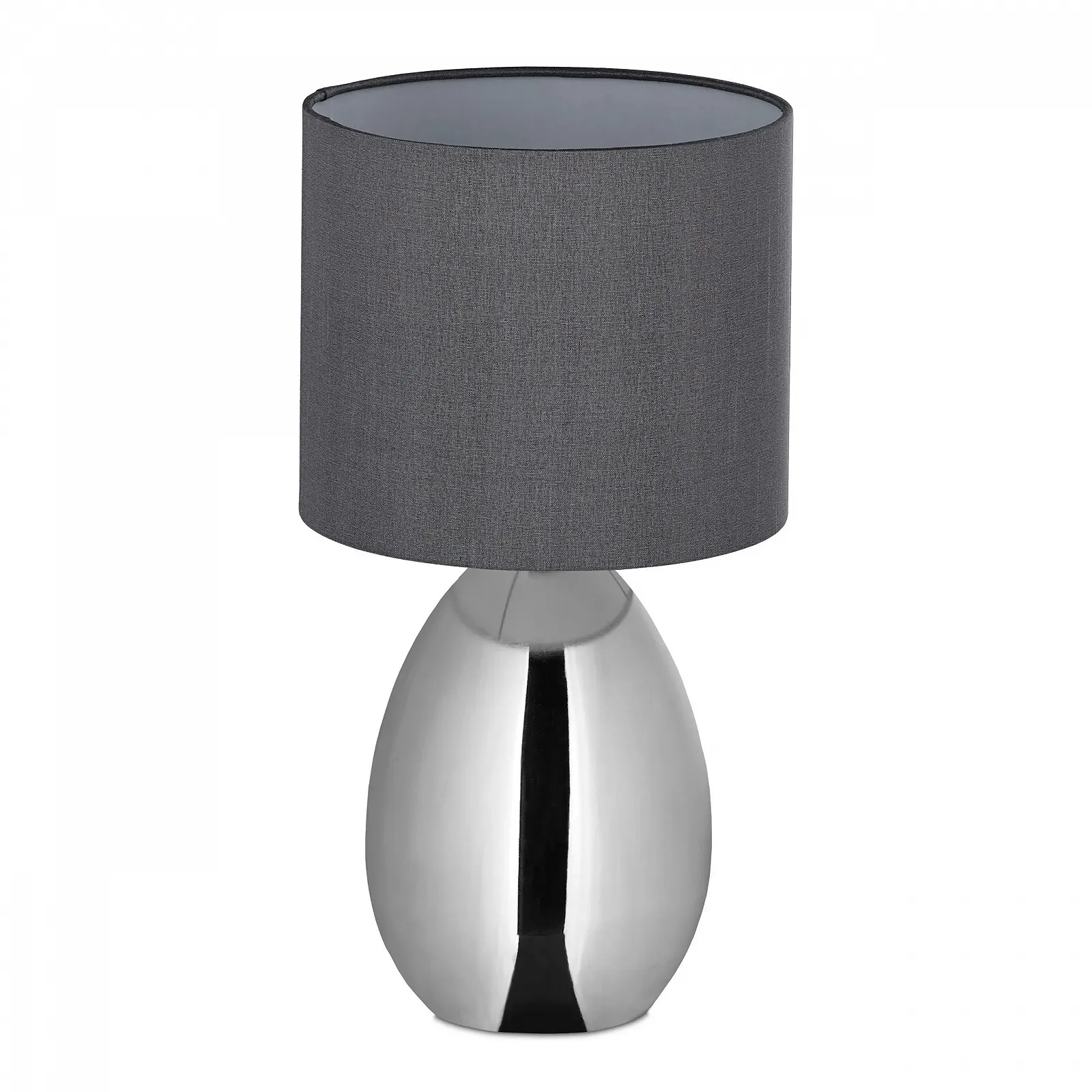 Настільна лампа Relaxdays сенсорна E14 34.5 x 18 см сріблясто-сіра, фото №1