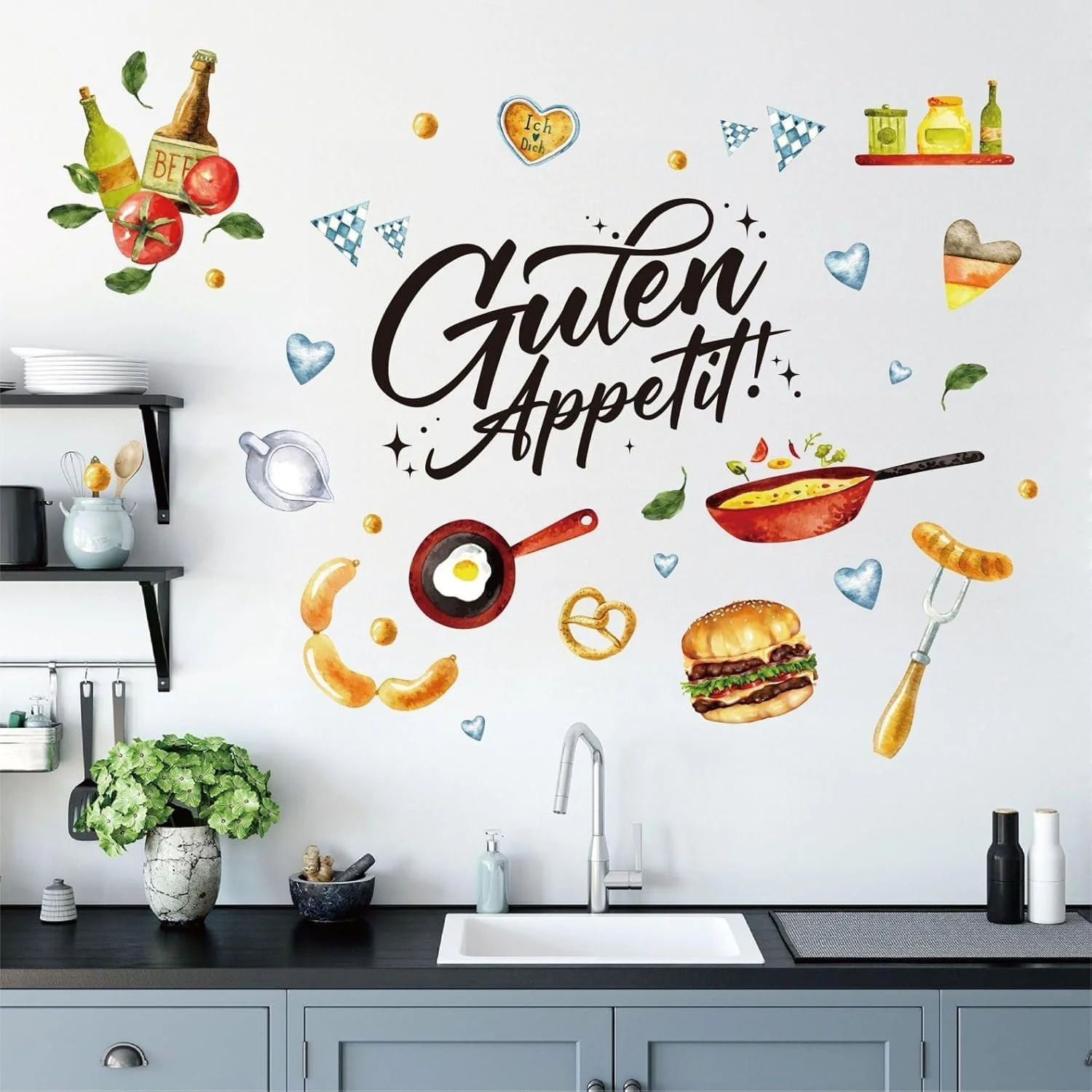 Набор наклеек на стену Bon Appetit Sausage Bread Cooking 40 шт., фото №3