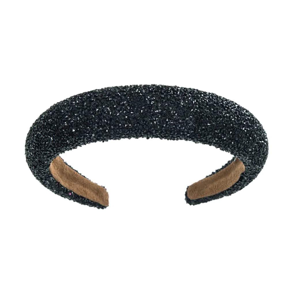 Обруч Еластичний з широкою обробкою Стразами та блискітками, фото №1