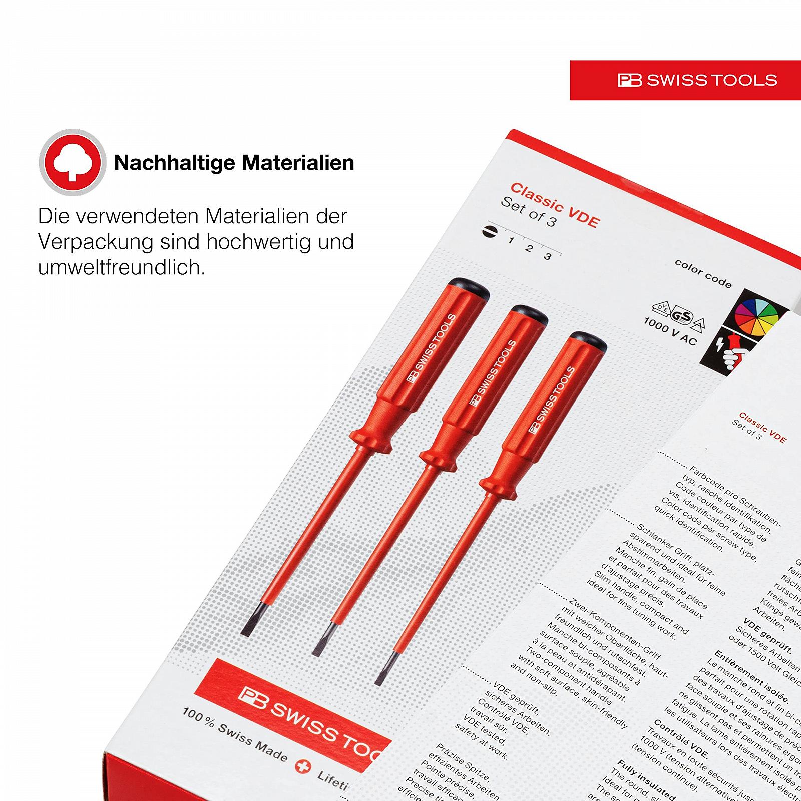 Набор отверток PB Swiss Tools PB 5539 VDE шлицевые 3 шт. 1000 В, фото №5 Набор отверток PB Swiss Tools PB 5539 VDE шлицевые 3 шт. 1000 В, фото №5