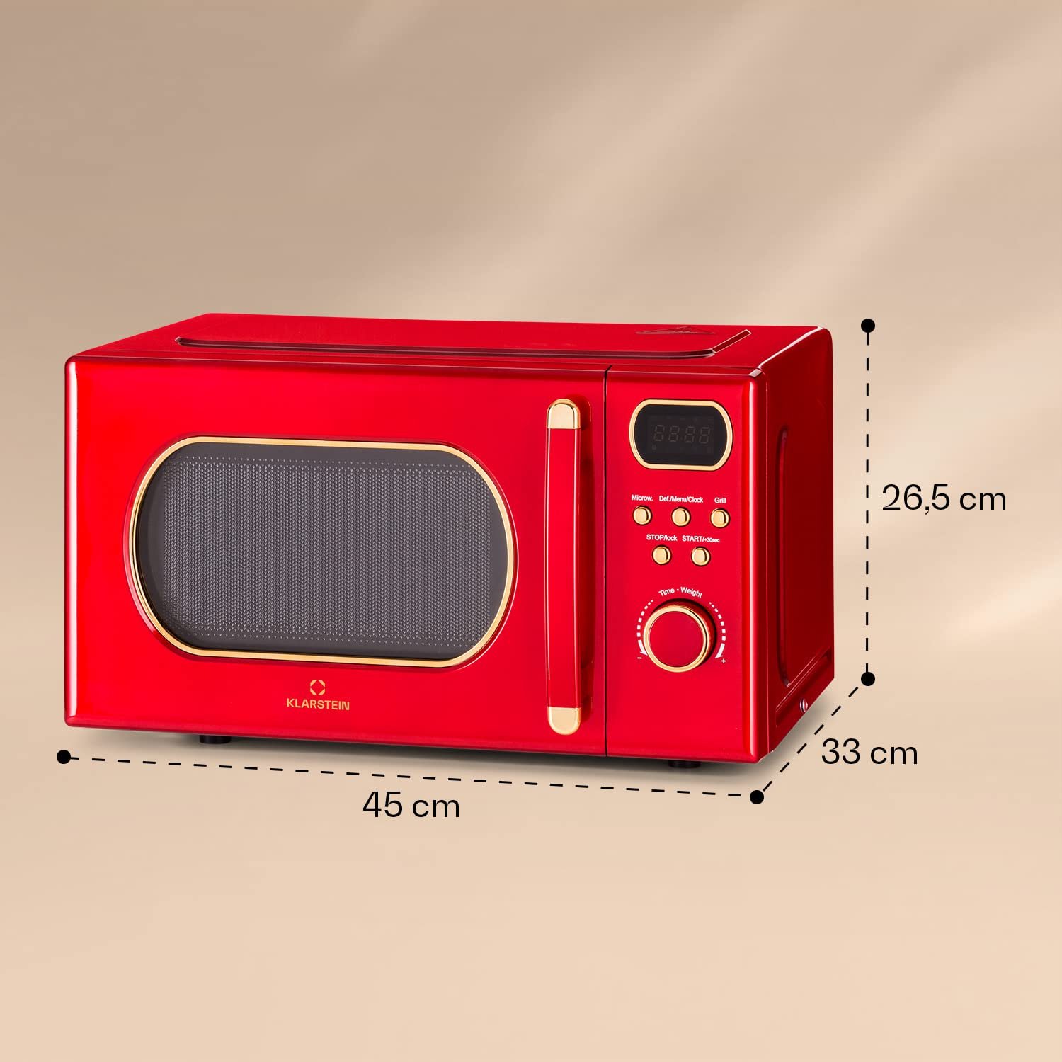Микроволновая печь с грилем Klarstein 20 L 800 W Красная, фото №7