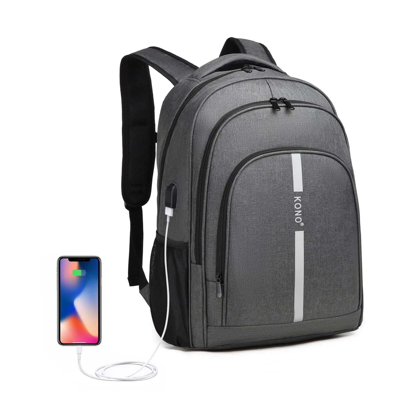 Рюкзак для ноутбука Kono USB Charging Port 15.6 дюймів, фото №1 Рюкзак для ноутбука Kono USB Charging Port 15.6 дюймів, фото №1