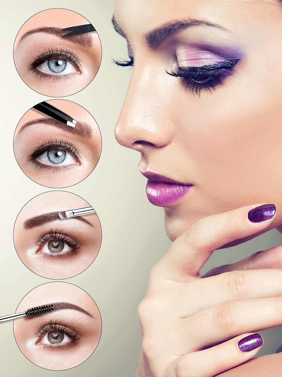 Набір EBANKU Eyelash Comb Curler 7 штук для брів Двосторонній щіточка для макіяжу, фото №5