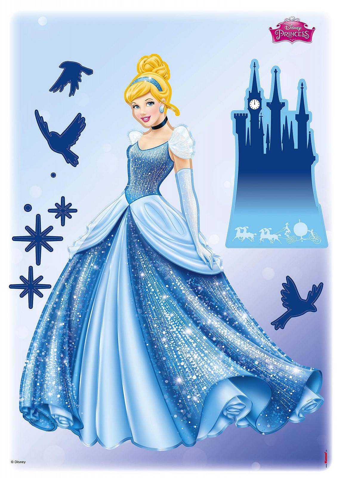 Наклейка на стену Komar 14016h Disney Princess Dream Freestyle Декоративная разноцветная 10 шт., фото №3