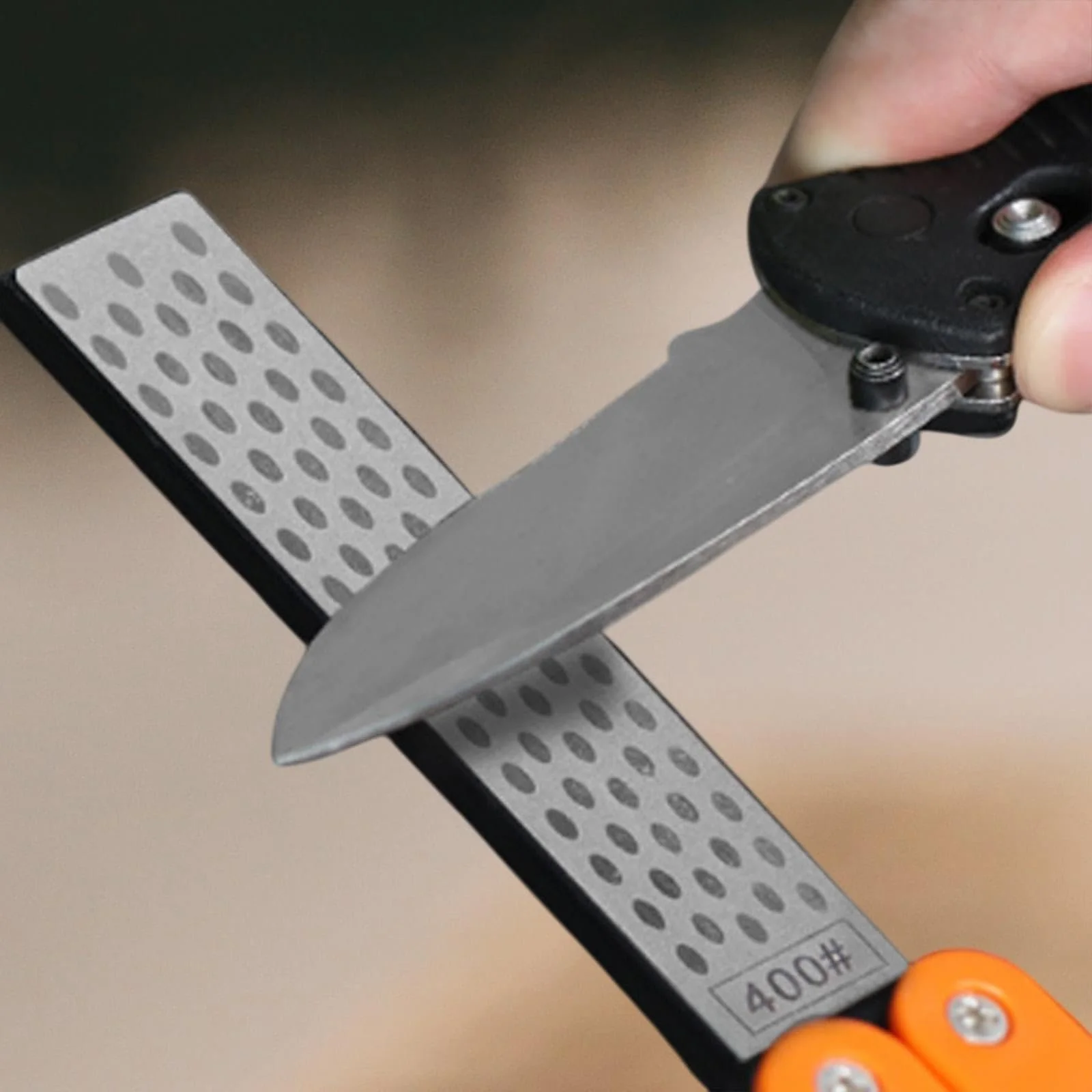Точилка для ножей двухсторонняя алмазная оранжевая, фото №6
