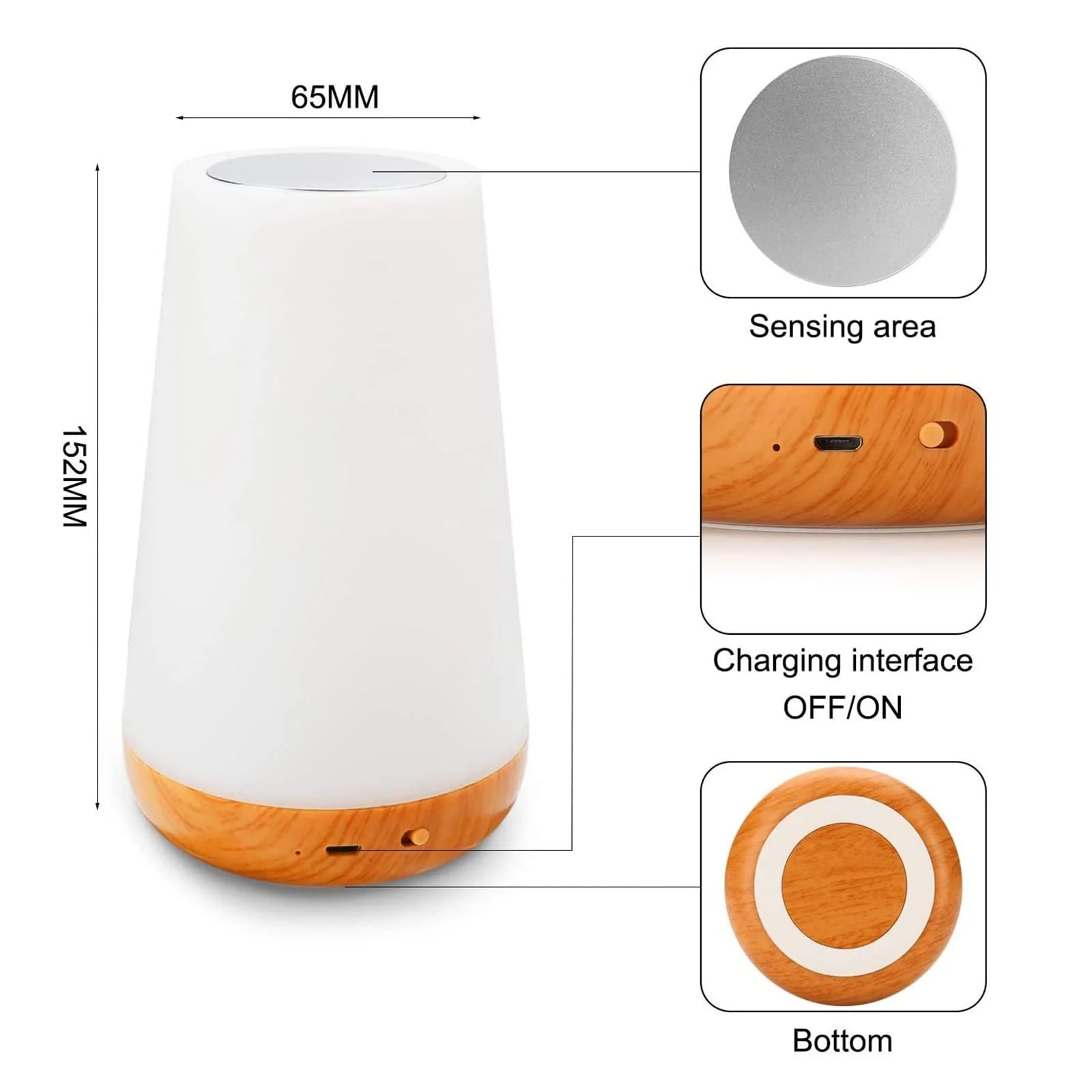 Настільна лампа LED RGB з сенсорним керуванням та пультом ДК 13 кольорів USB Акумуляторна, фото №6