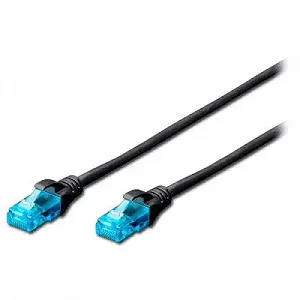Патч-корд 3м UTP cat.5e, AWG 26/7, CU PVC black DIGITUS (DK-1511-030/BLACK) - Фото 1