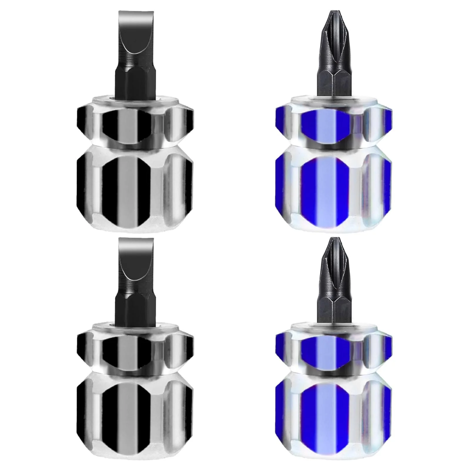 Набір коротких викруток Mabor міні 0,6 см шліц та Phillips 4 шт чорно-синій, фото №1