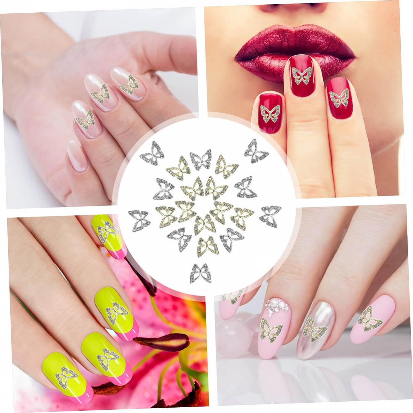 Украшения для ногтей Бабочки со стразами, 20 шт., фото №7