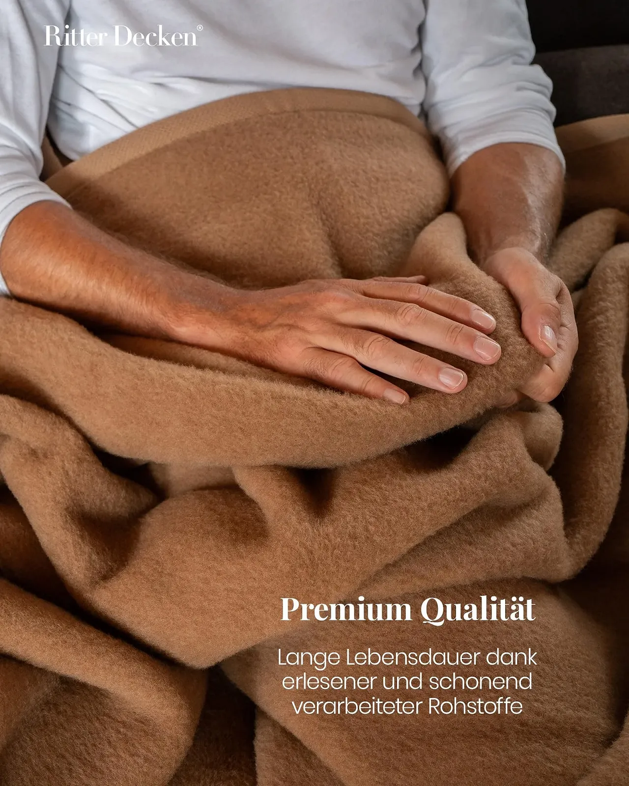 Покривало Ritter Decken Maharadscha Верблюжа Шерсть 150 x 220 см - Верблюжий колір, фото №4