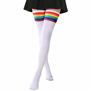 Высокие носки DRESHOW Женские выше колена, полосатые - Фото 1