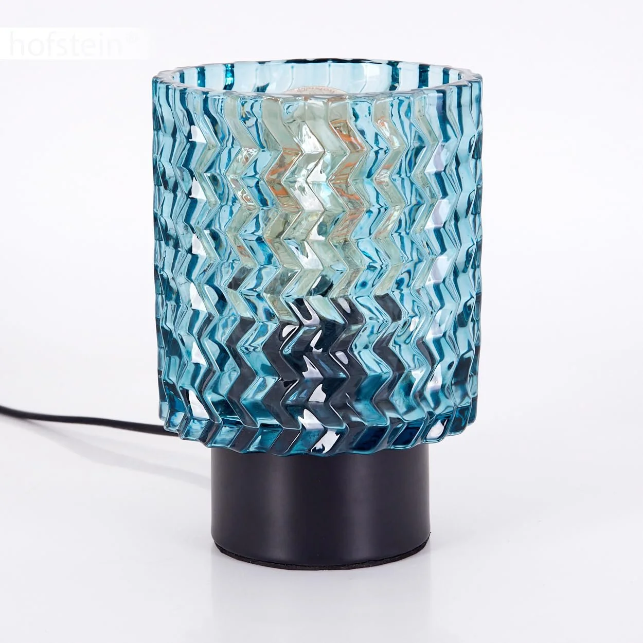 Настільна лампа Falgorosa Метал / Скло Скляний плафон 11 см 1 x E27 Чорний / Синій, фото №9