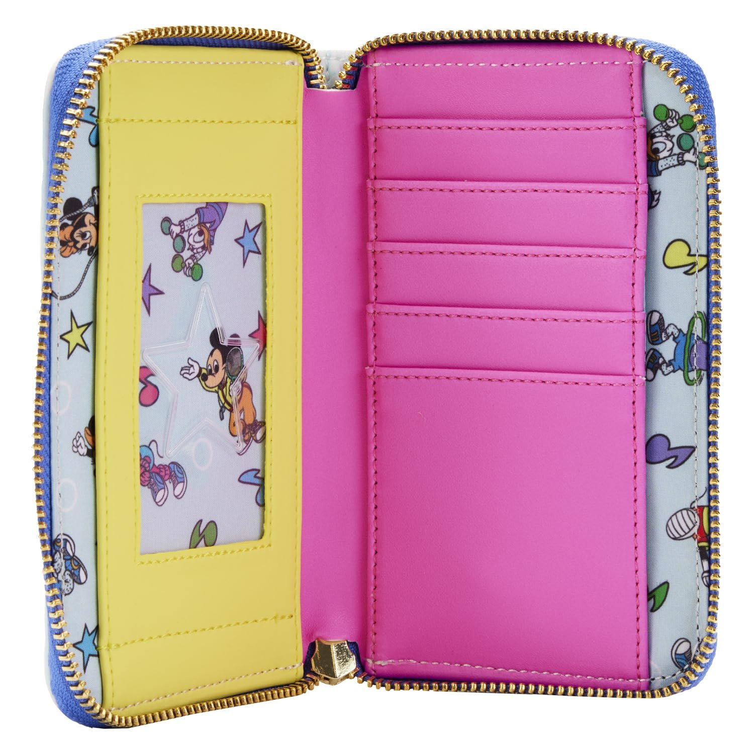Кошелек на молнии Loungefly Disney Mousercise, белый, стандартный размер, ретро, фото №4