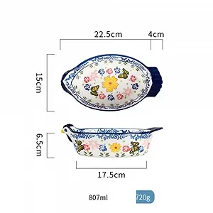 Форма для запекания керамическая 807 мл, с ручками, для духовки synthetic.ua - Фото 1