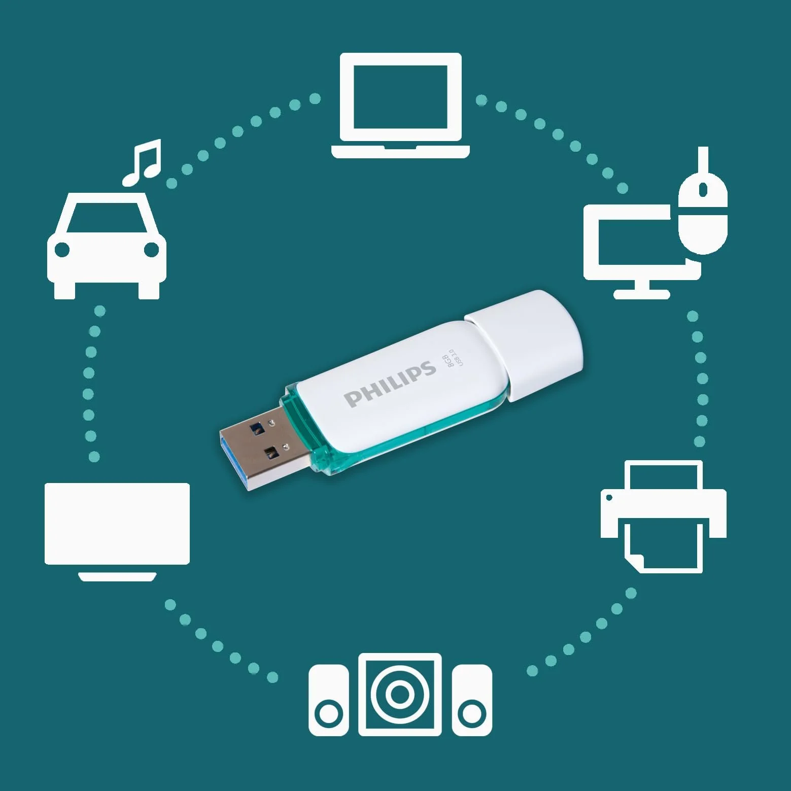 USB-флеш-накопичувач Philips Snow FM08FD75B/10 3.0 8GB 55MB/s White, фото №6