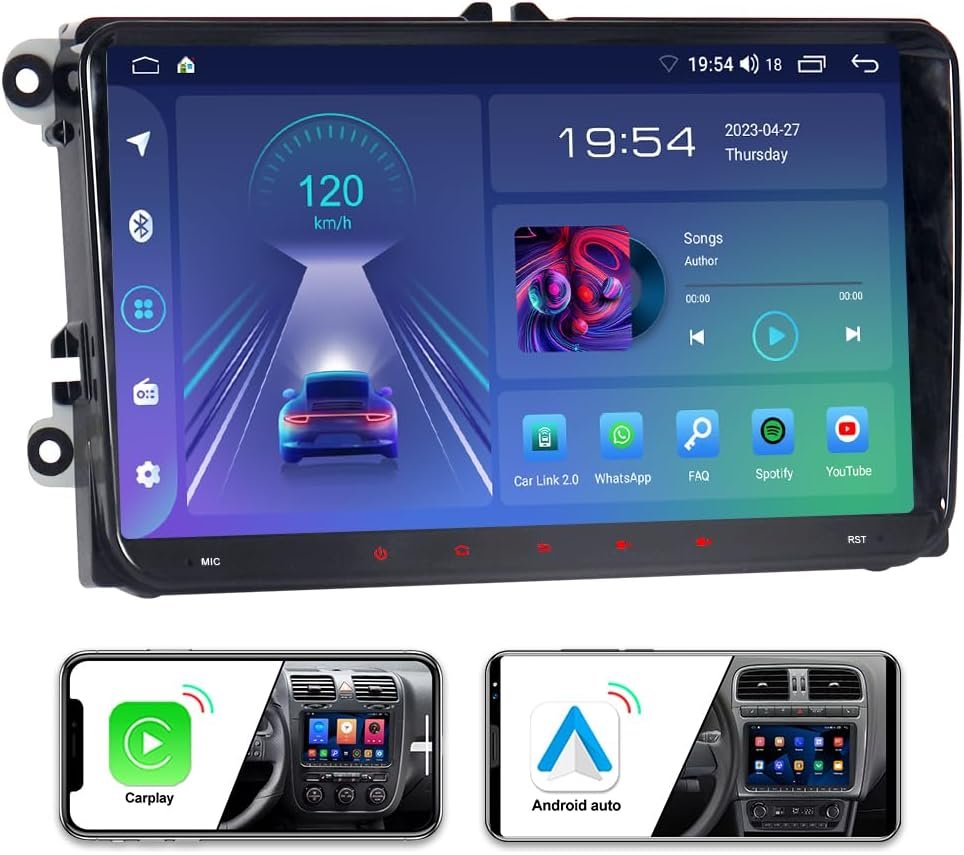 Штатная автомагнитола JUNHUA для VW Passat B6 Golf V VI 5 6 Polo cc Tiguan EOS Scirocco / 9" / Сенсорная / 2/32Гб / Android 12 / Apple CarPlay / Android Auto / Bluetooth / WI-FI / USB, фото №1