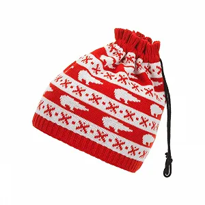 Шапка Eisbär Double M детская Fiery red/White 51 - Фото 1