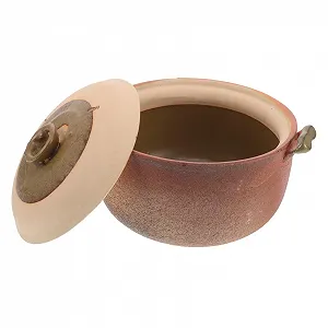 Горшок глиняный с ручкой неглазурованный термостойкий для тушения и супов - Фото 1