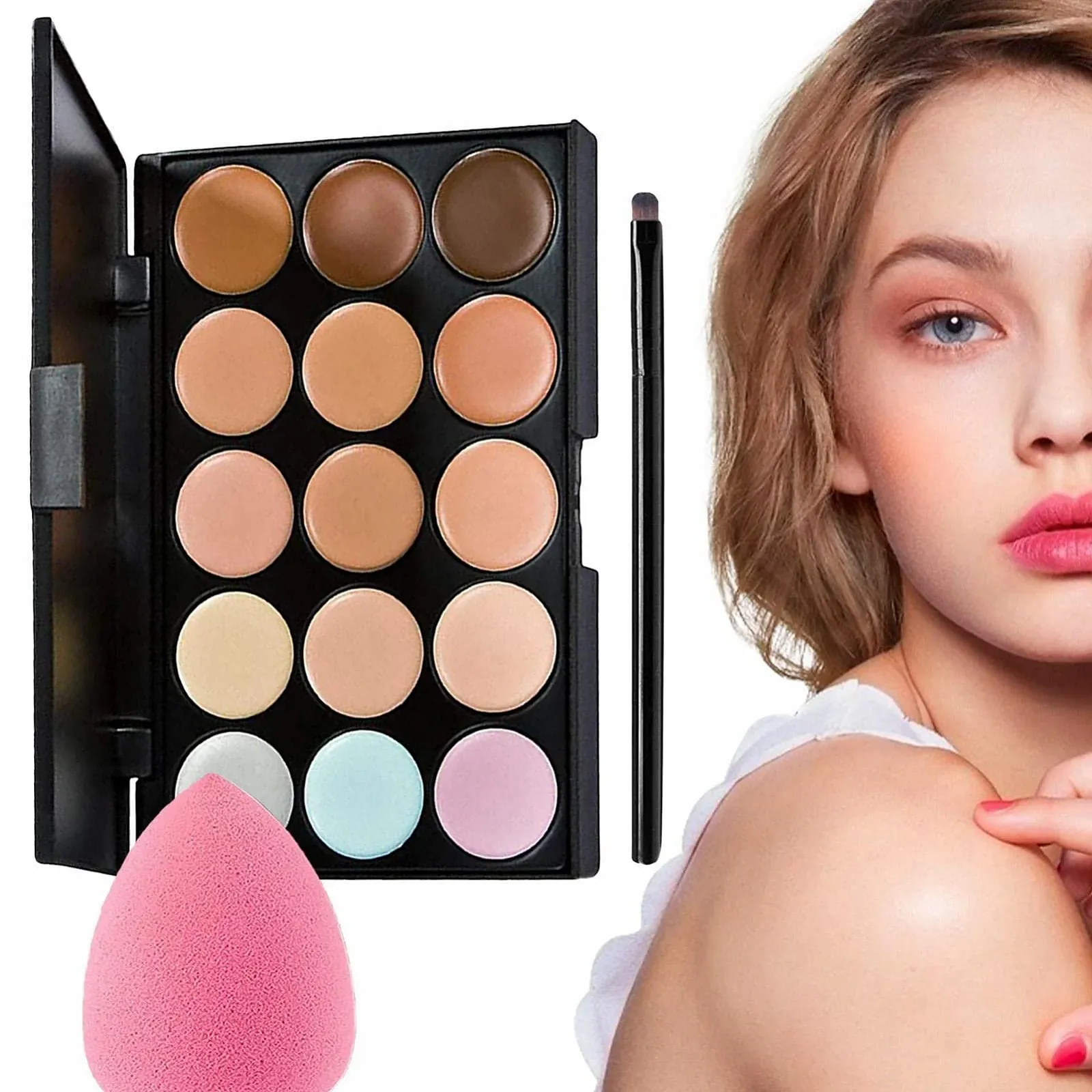 Палетка кремових консилерів AIYING, набір для макіяжу консилерів з повним покриттям, 15 кольорів, фото №1