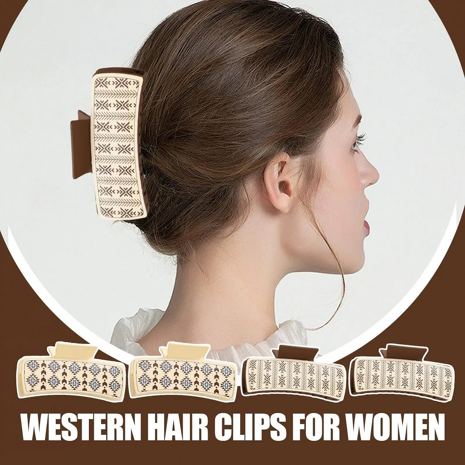 Заколка для волос Western Кожа PU 4 шт, фото №3 Заколка для волос Western Кожа PU 4 шт, фото №3