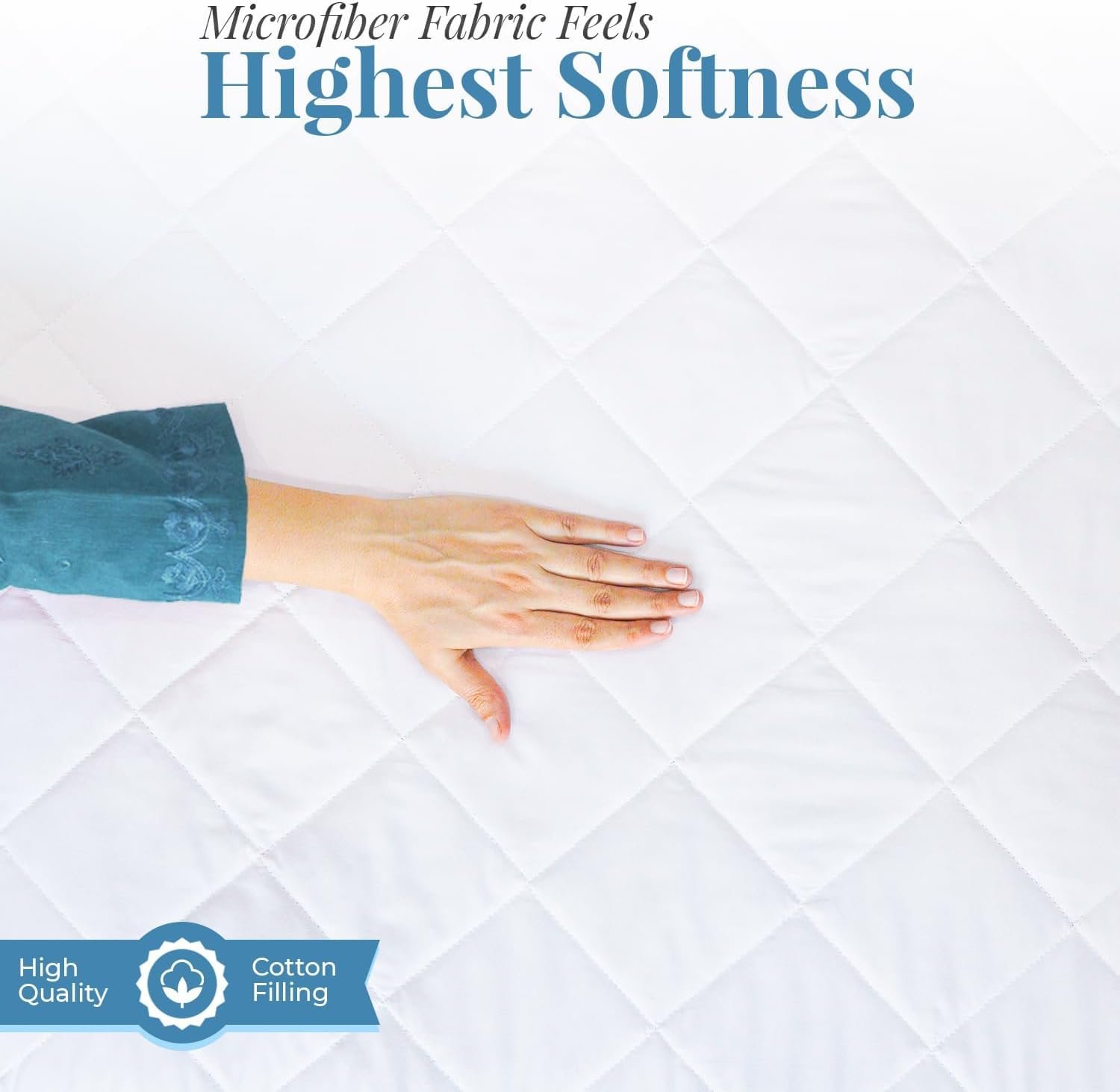 Наматрацник Acrali Home Quilted Waterproof King Size Багатошаровий Суперпоглинаючий Нековзний З Еластичною Спідницею, Можна Прати в Машинці Антиалергенний Дихаючий, фото №6