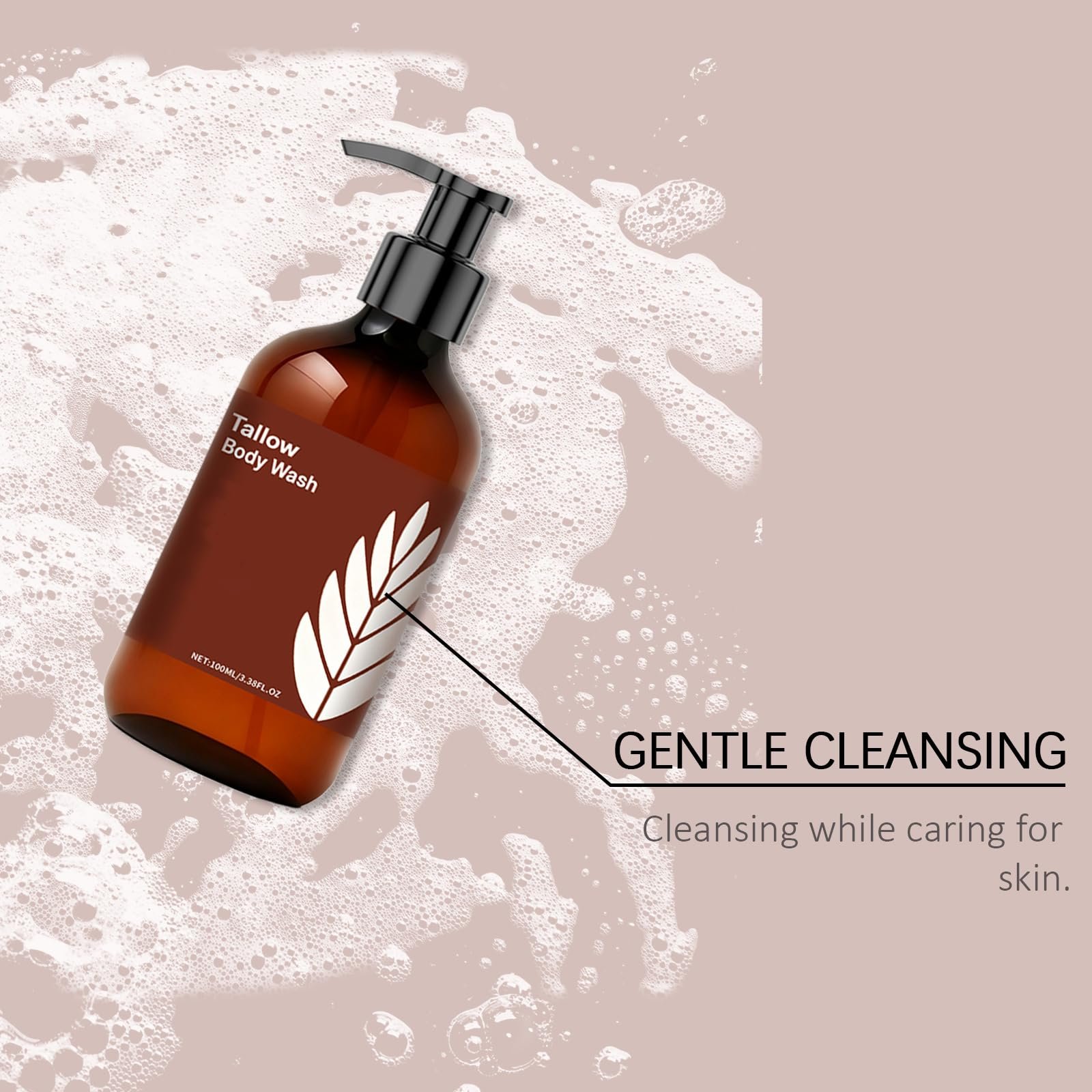 Гель для душу натуральний зволожувальний на основі талового жиру (3 шт.), фото №5