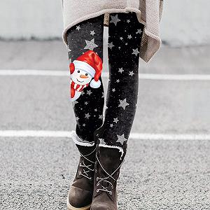 Легінси Generisch Christmas Жіночі Тонкі Різдвяний Цифровий Друк Формувальні Непрозорі Йога Спортзал Довгі Для Бігу з Високою Талією Безшовні synthetic.ua - Фото 1