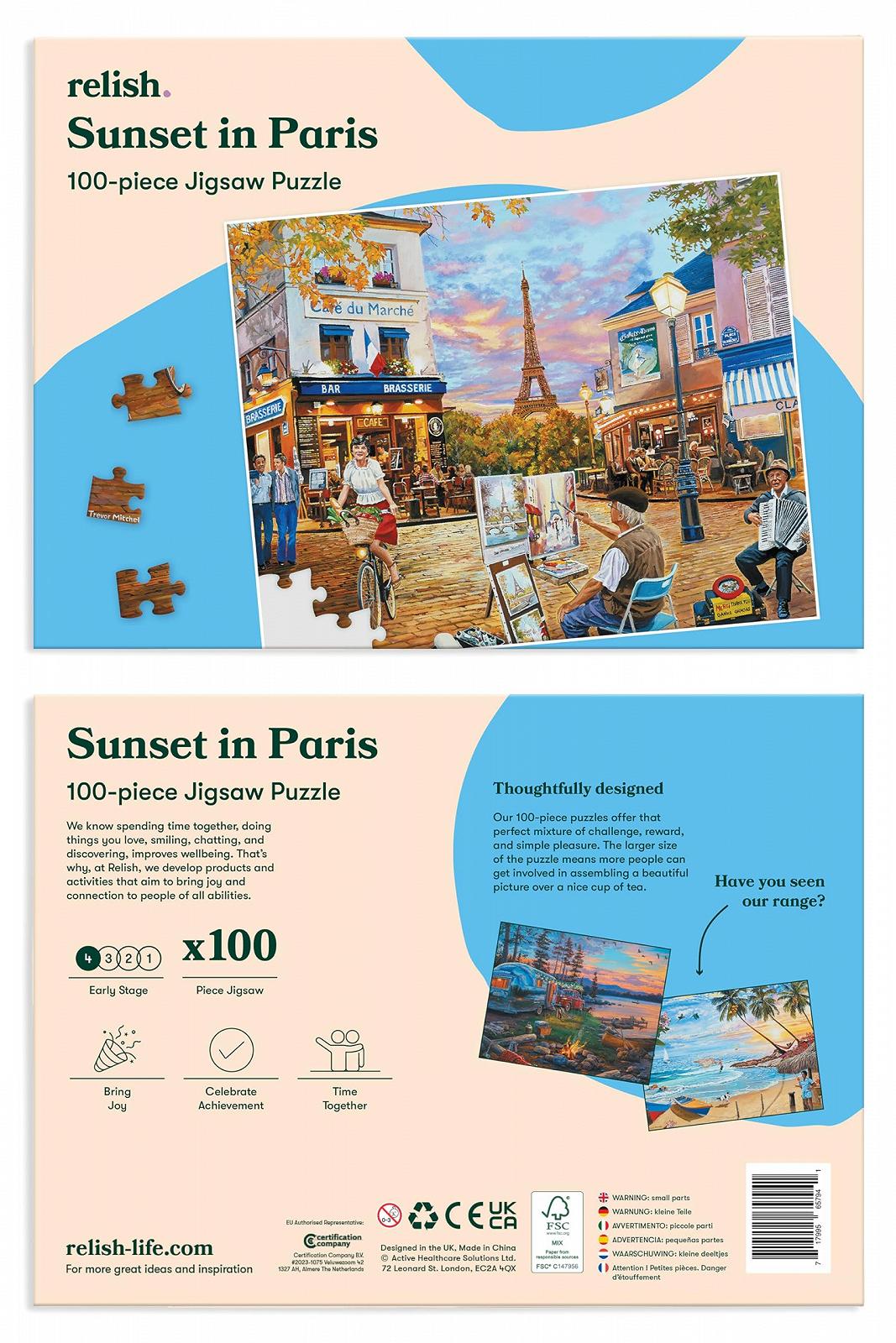 Пазл Relish Sunset in Paris 100 деталей для людей з деменцією, фото №7