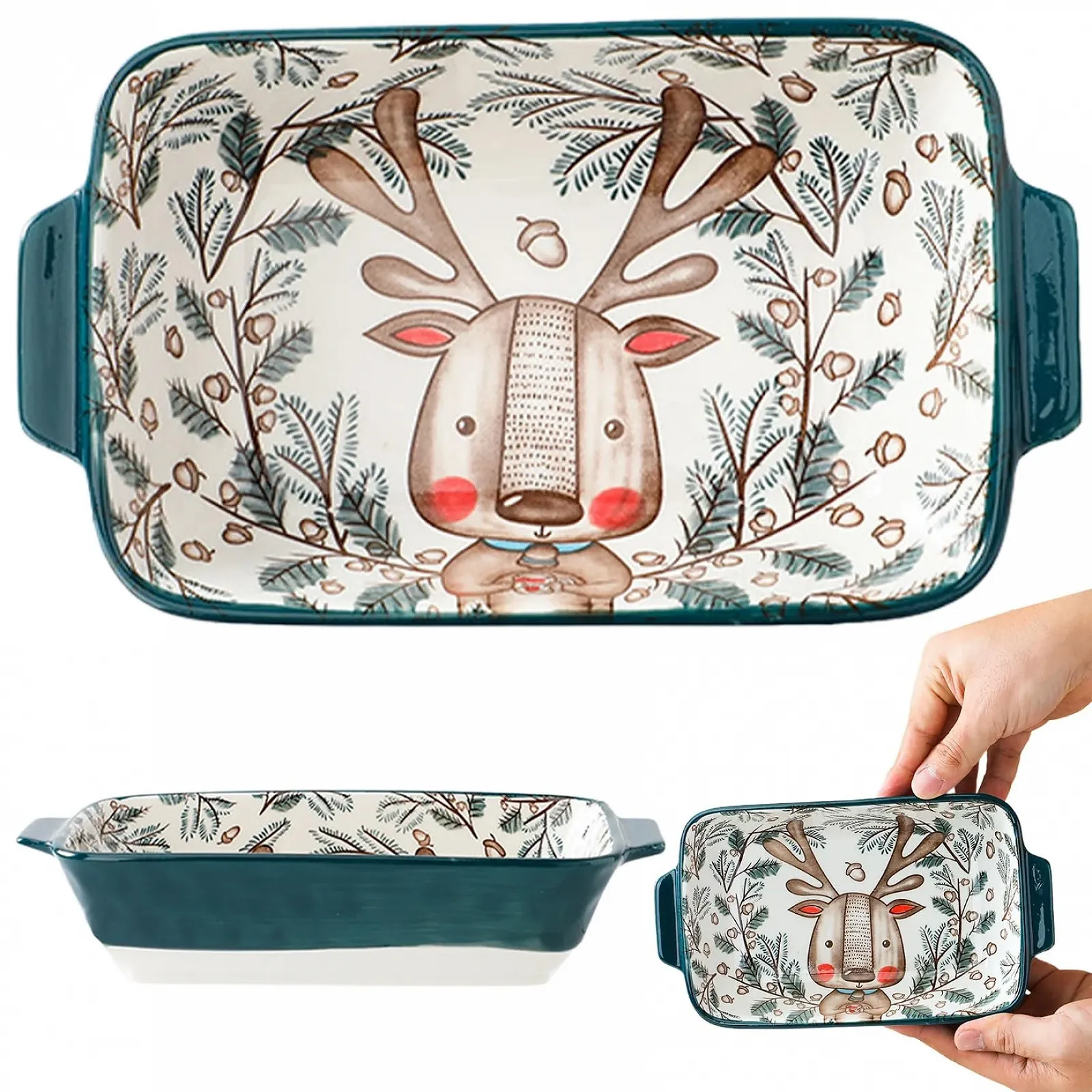 Форма для запекания керамическая прямоугольная с ручками и рисунком животных 22 x 12 см Style 4Baking, фото №5 Форма для запекания керамическая прямоугольная с ручками и рисунком животных 22 x 12 см Style 4Baking, фото №5