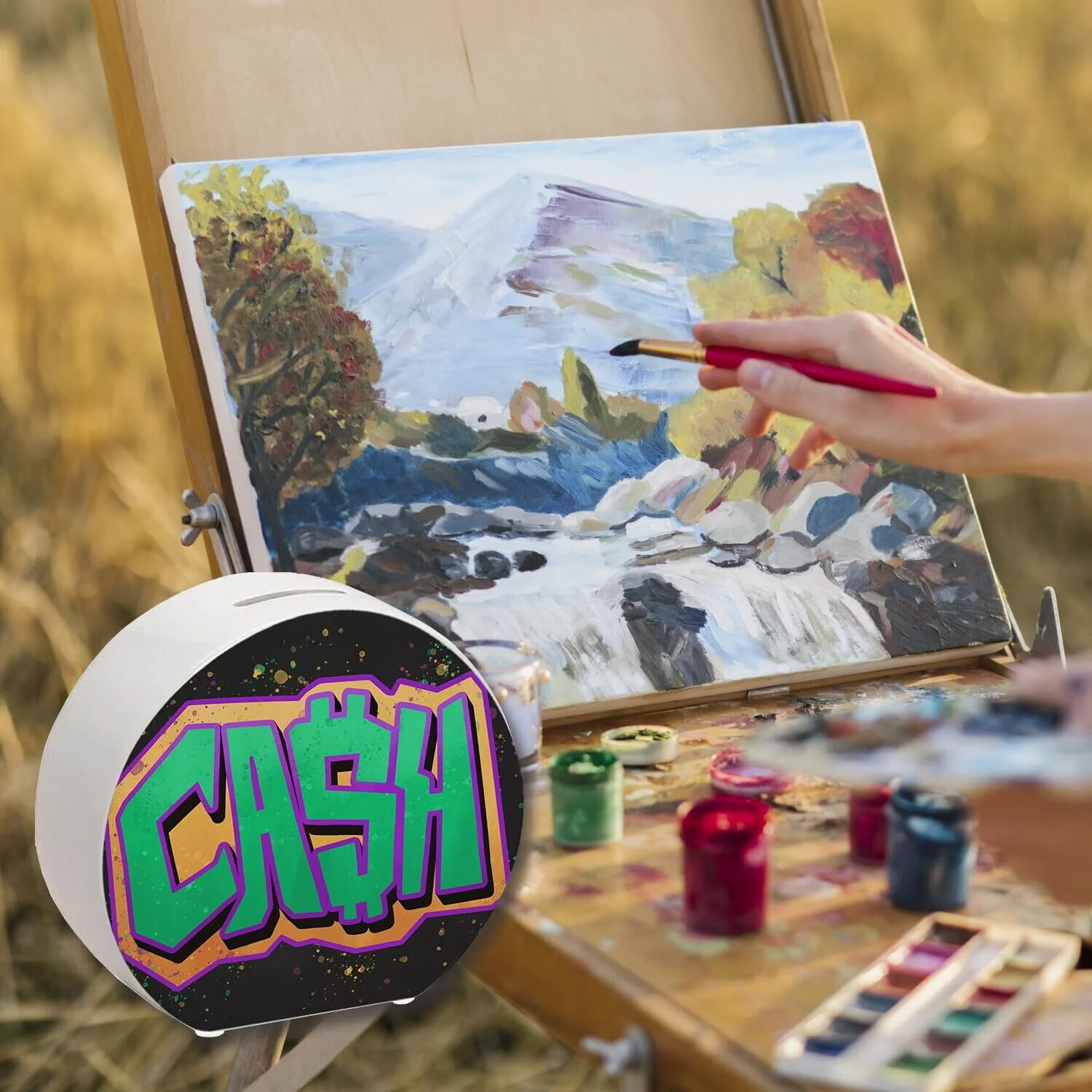 Скарбничка Cash Графіті Керамічна Кругла, фото №6