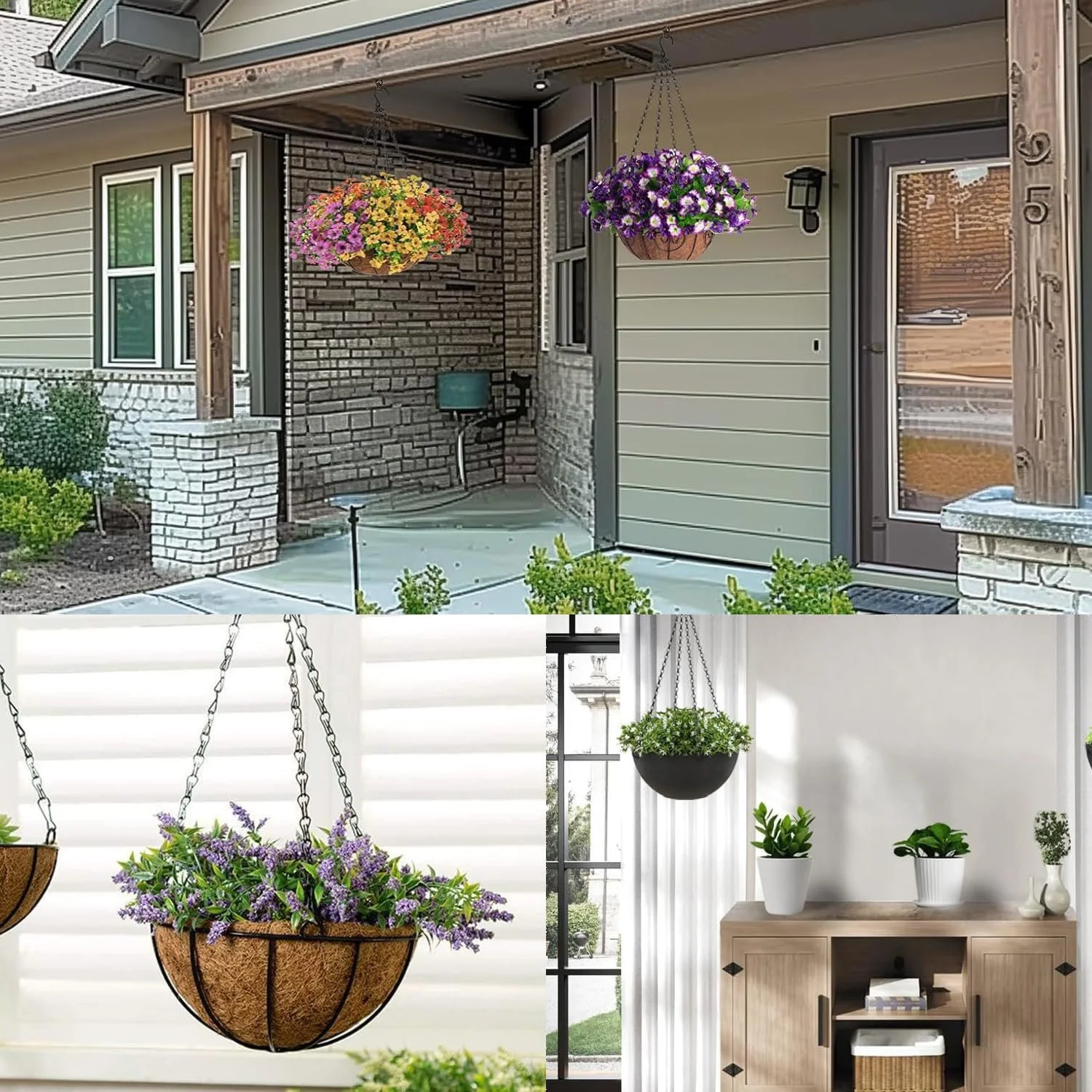 Подвесная цепь 6 штук 40 см с S-образным крючком Черная, фото №7