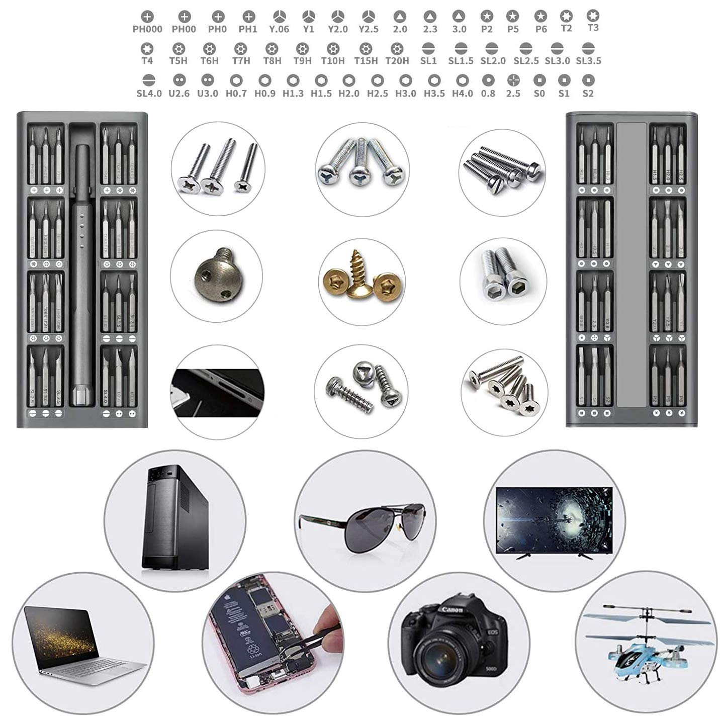 Набір викруток Precision 49 в 1 Electronics Tool Kit S2 Tool Steel Срібний, фото №6