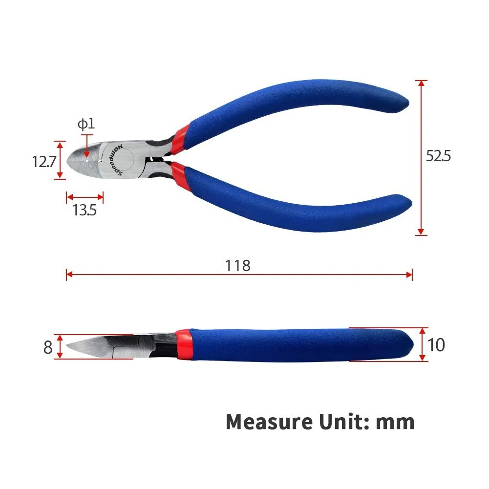 Диагональные плоскогубцы Speedwox 5 дюймов, круглогубцы, плоскогубцы, многоцелевые плоскогубцы, миниатюрные прецизионные плоскогубцы для изготовления ювелирных изделий, микроигольчатые плоскогубцы для рукоделия, хобби, проволоки, синие, фото №6