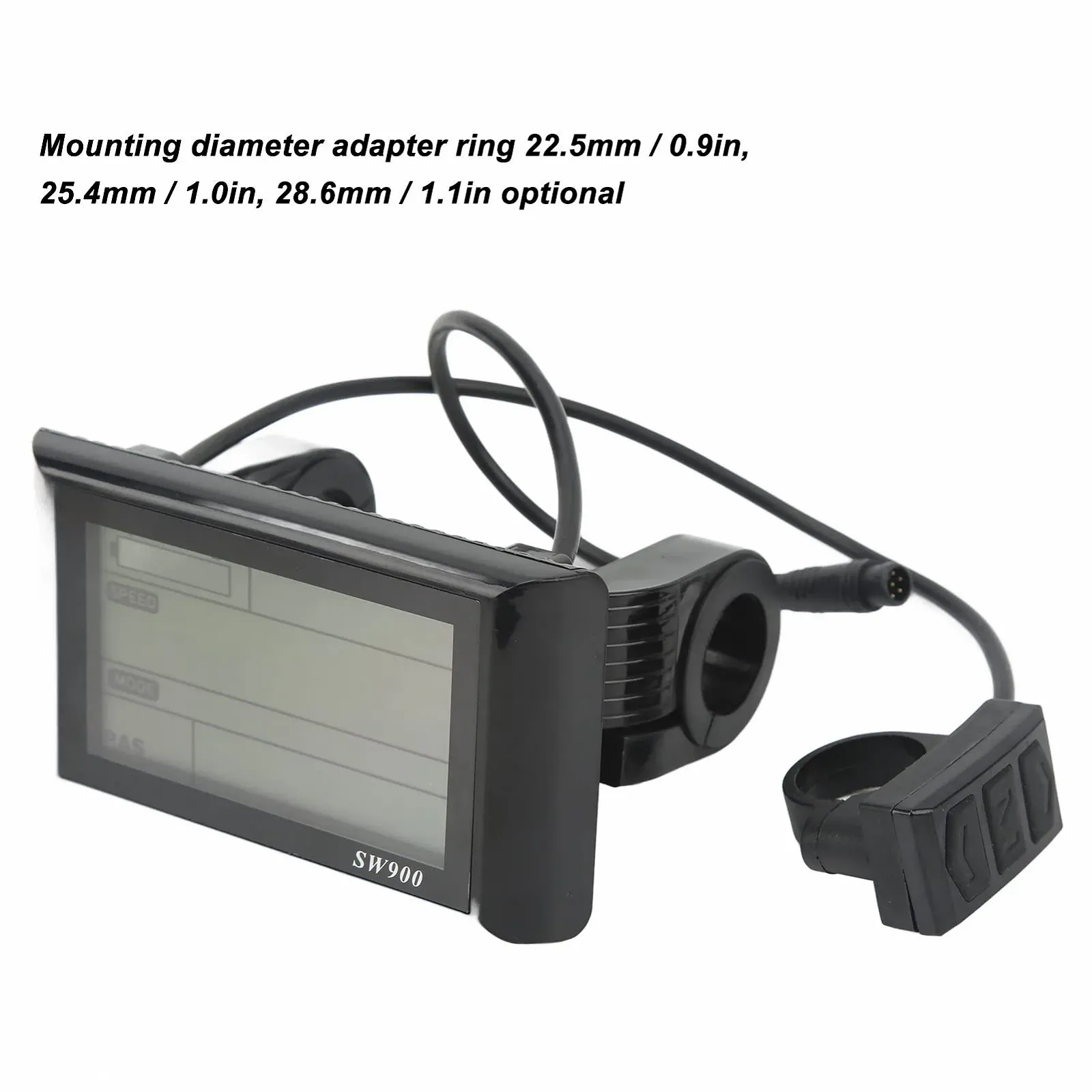 Панель управления SW900 Electric LCD Display Meter 24V 36V 48V 60V Waterproof 6 Pin, фото №5