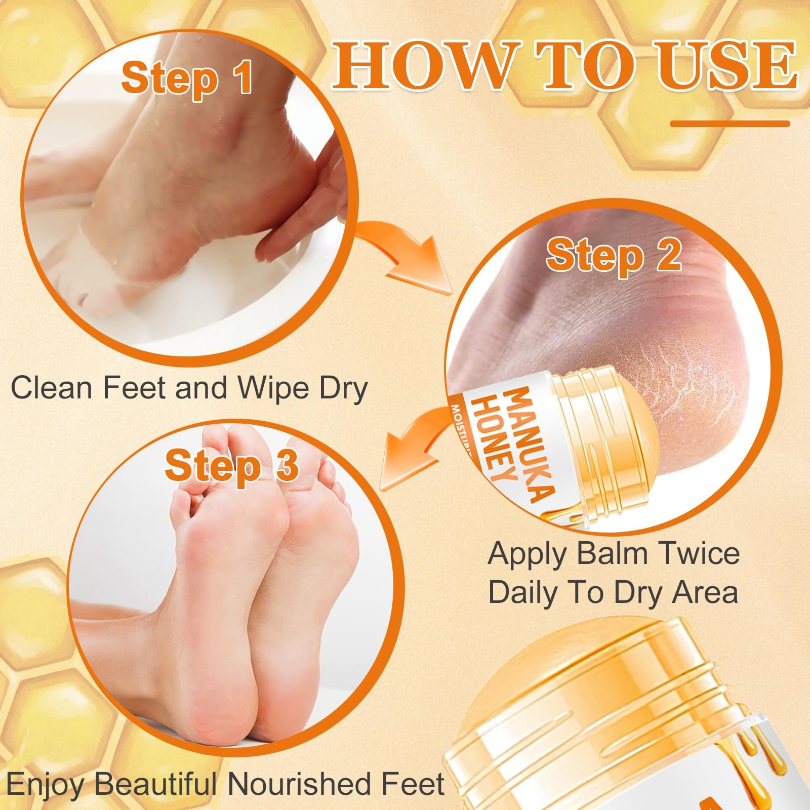 Бальзам-стік для ніг Медовий для потрісканих п'ят 1 шт., фото №7 Бальзам-стік для ніг Медовий для потрісканих п'ят 1 шт., фото №7