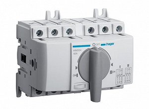 Перемикач трипозиційний I-0-II Hager HIM304 3P 40А Білий - Фото 1