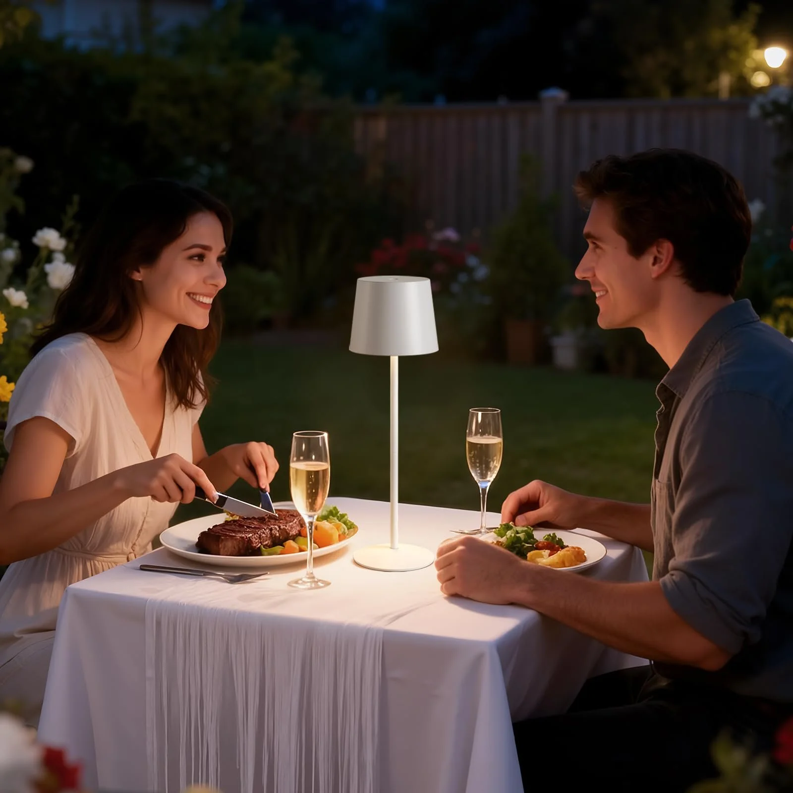 Настільна лампа GyroVu акумуляторна LED сенсорна регульована по висоті IP44 біла, фото №6