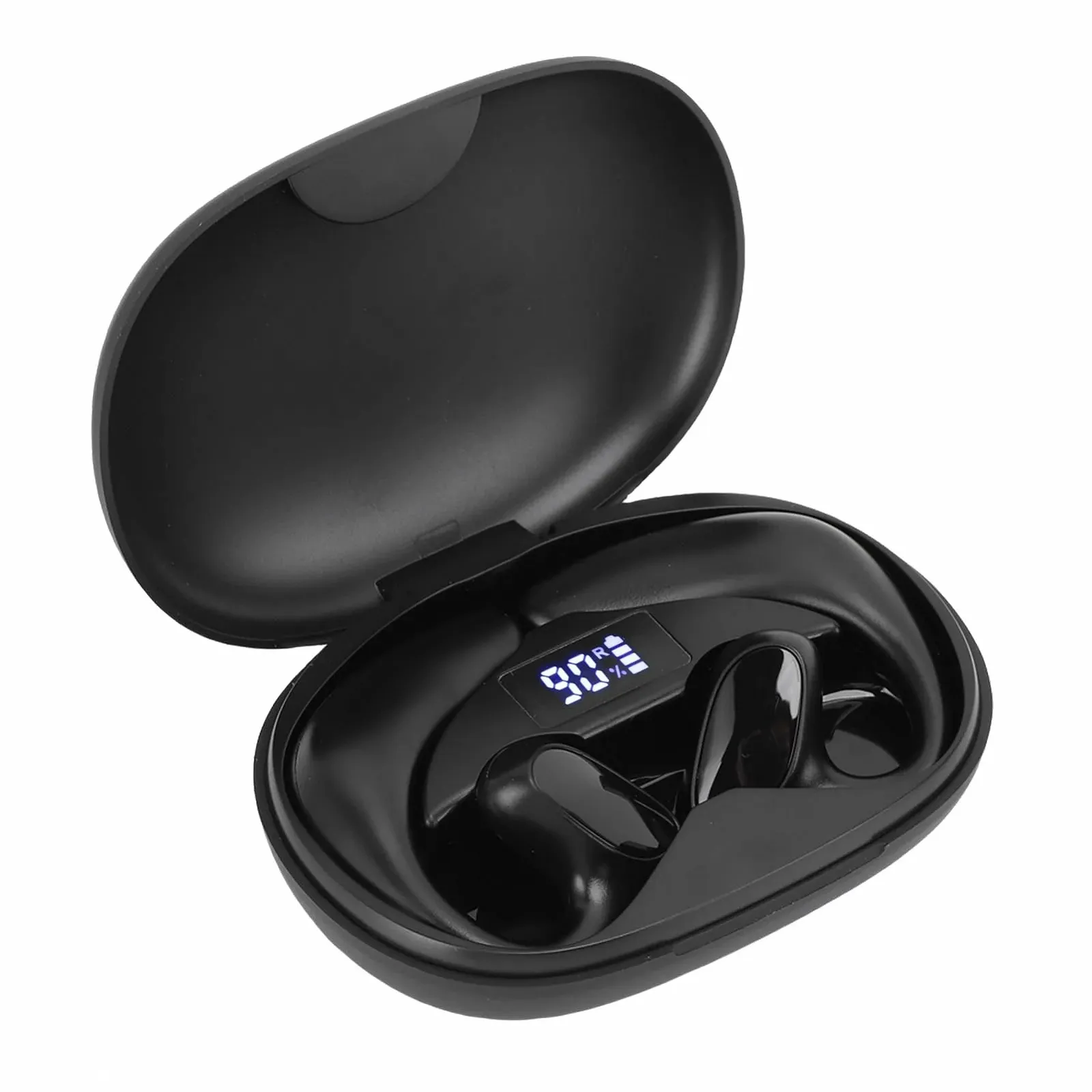 Наушники-переводчики с искусственным интеллектом Bewinner, перевод 133 языков в реальном времени с приложением, BT 5.3, наушники с ушным крючком для тренера, камуфляж (черный), фото №1