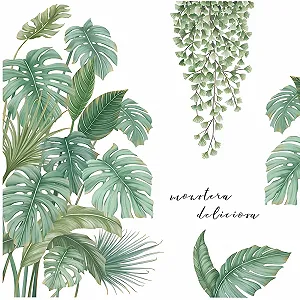Наклейка на стіну (2 шт.) Plants Tropical Leaves Green Nature Jungle - Фото 1