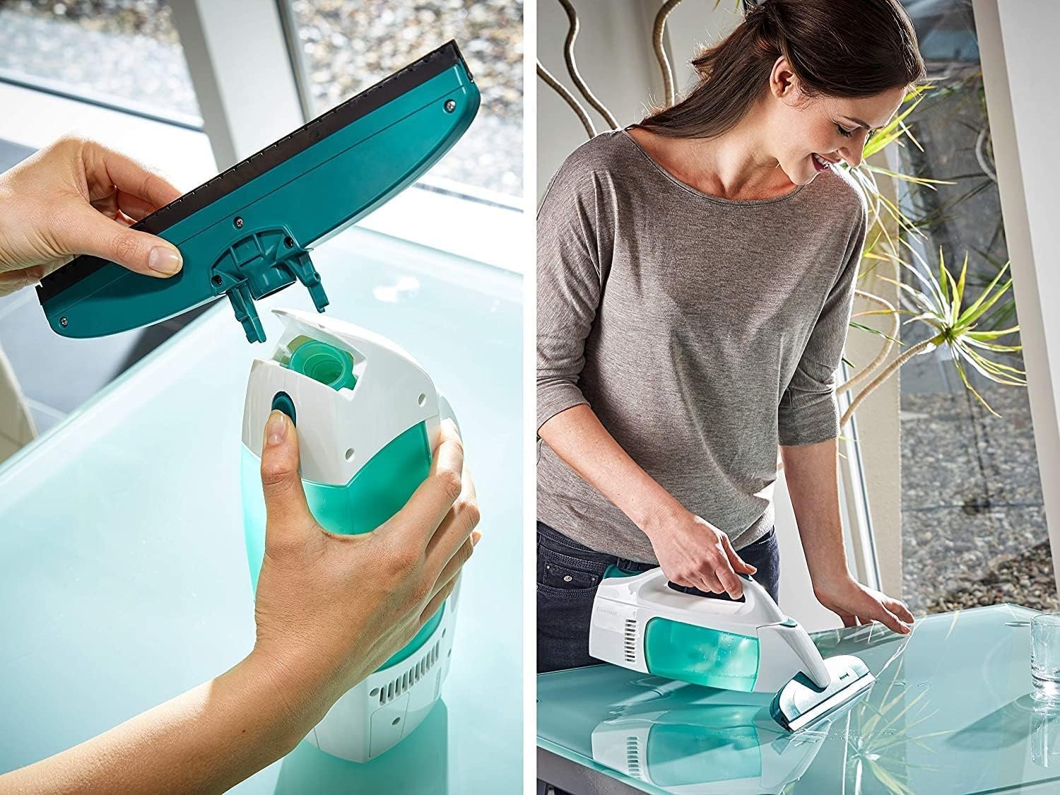Очиститель окон Leifheit Dry and Clean Complete Set ABS/Silicone/TPR/PA6/Полипропилен/Сталь, 15 x 28 x 31.5 см, бирюзовый/белый, фото №4