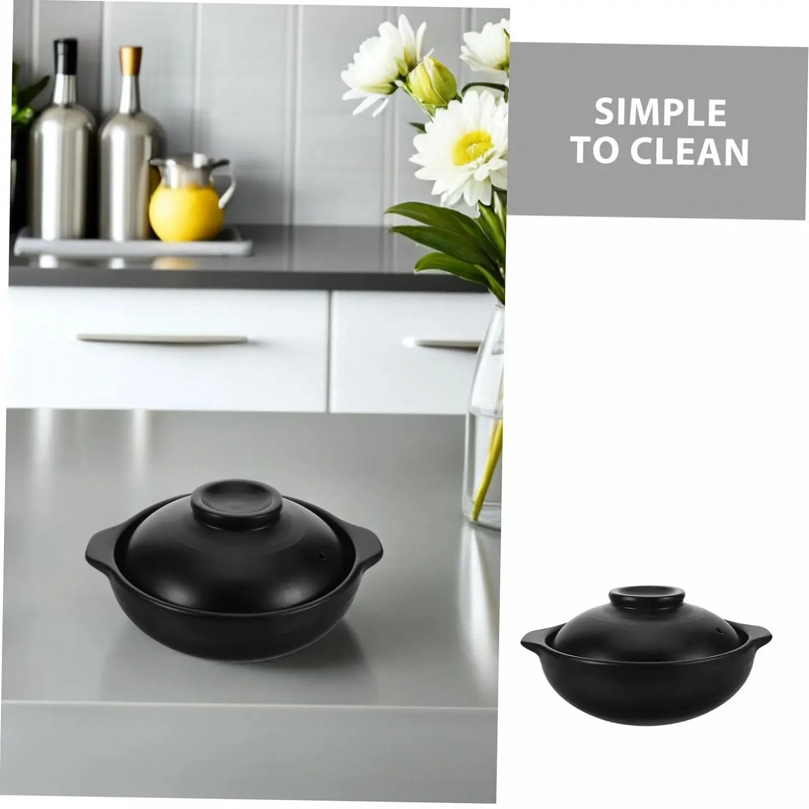 Глиняный горшок TOPBATHY Donabe жаропрочный терракотовый с крышкой для азиатской кухни, фото №9