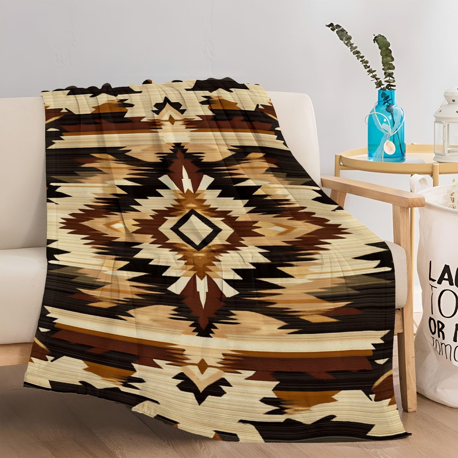 Покривало Фланелева М'яка, Ретро Килим, Текстура, Brown Yellow, 220 x 240 см, фото №4 Покривало Фланелева М'яка, Ретро Килим, Текстура, Brown Yellow, 220 x 240 см, фото №4