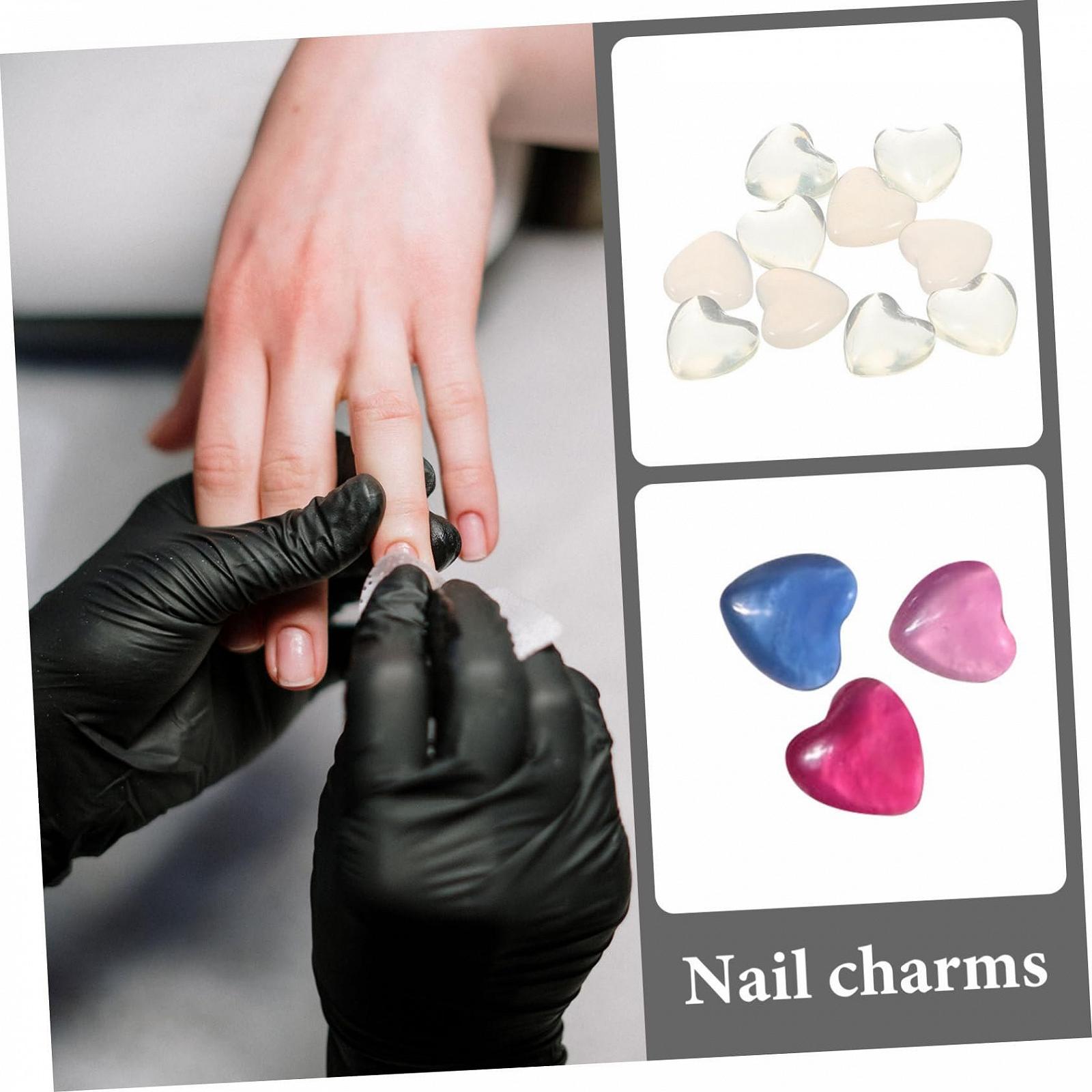 Форма серця 100 шт. Сині камені Прикраса для нігтів, фото №8