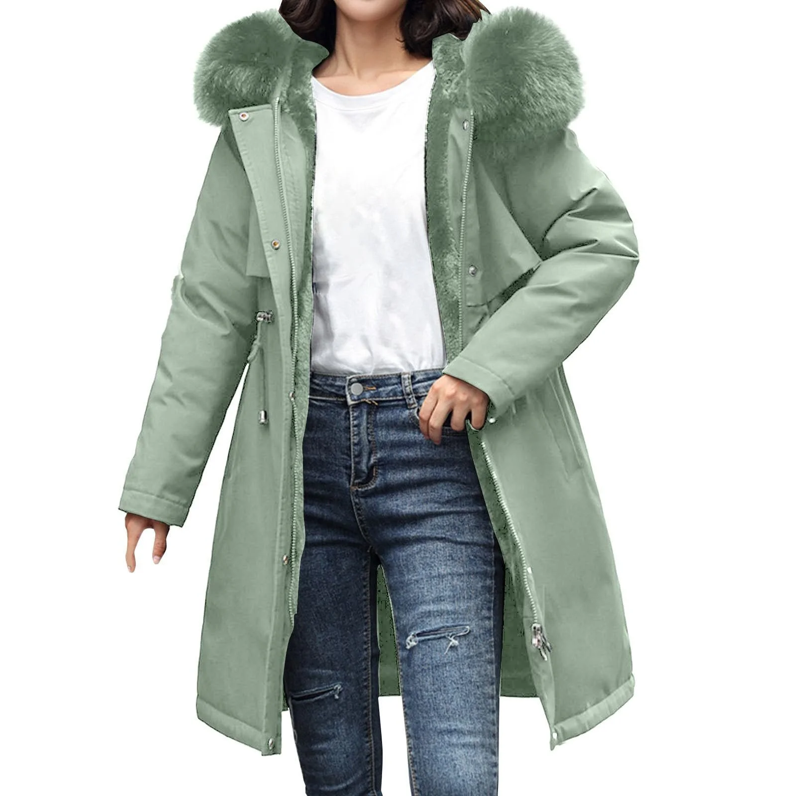 Женская зимняя куртка FNKDOR Длинная теплая, фото №1